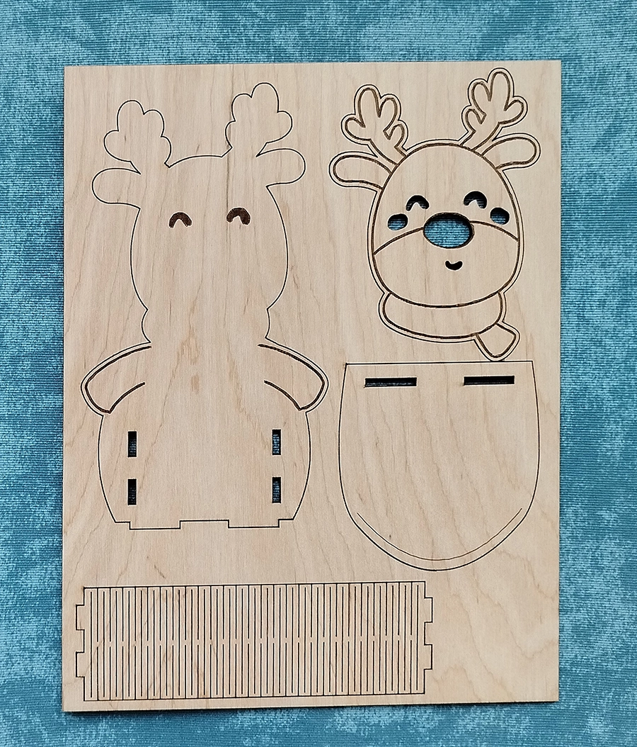 Деревянный рождественский олень с держателем — изображение 2