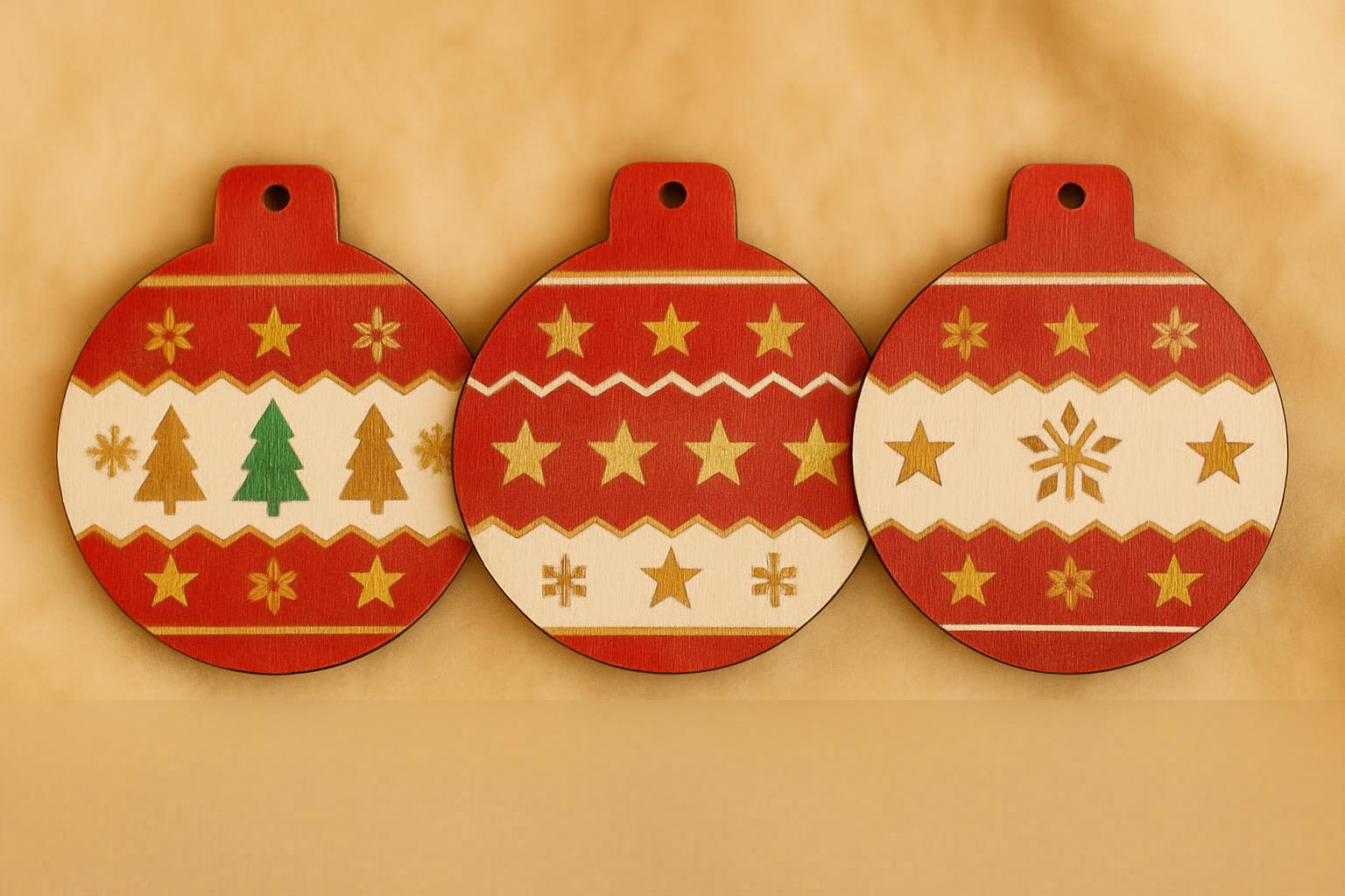 Набор елочных шаров, 3 шт